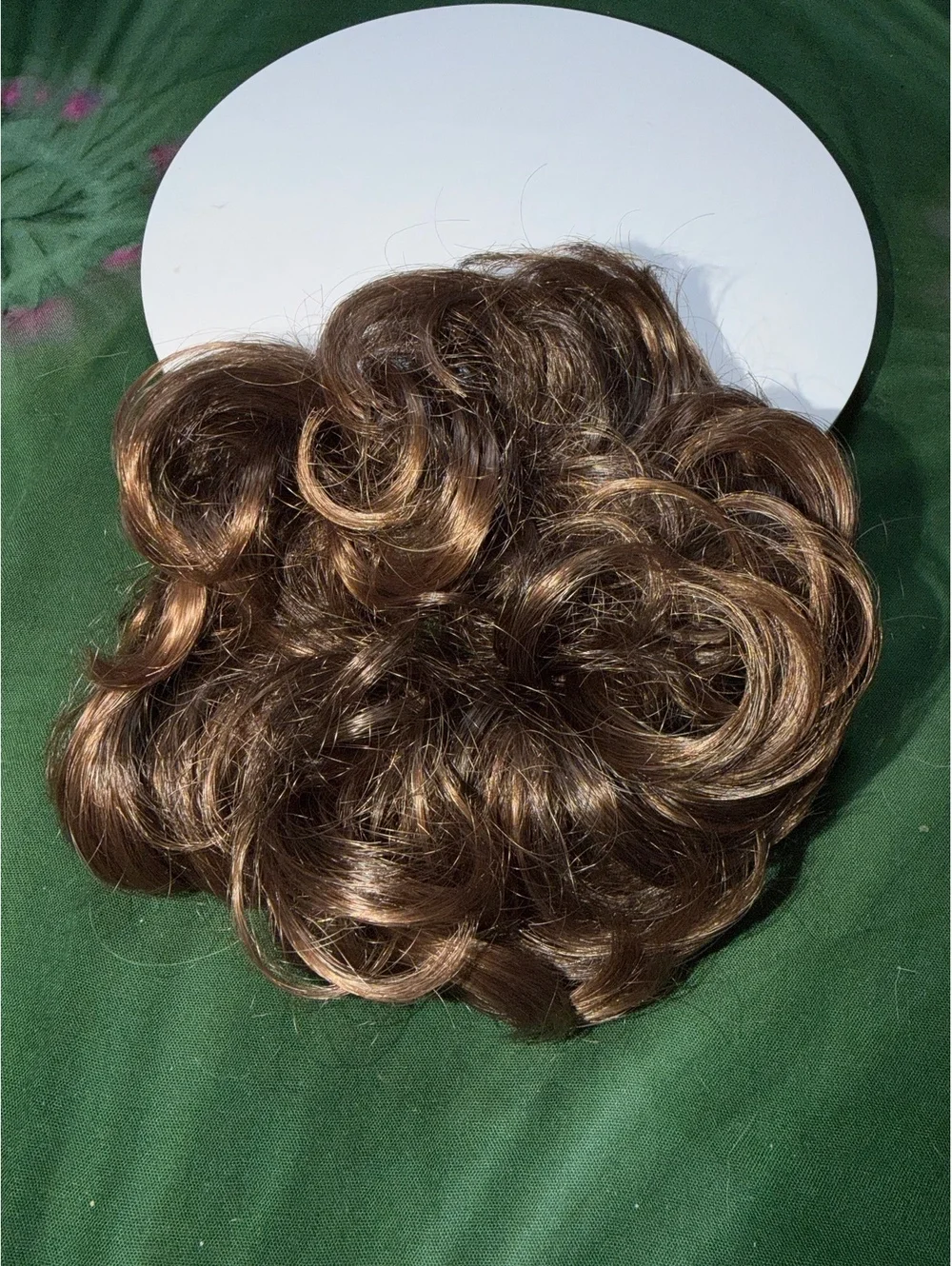 Put On Pieces Curly Hair Bun Scrunchie - Brown